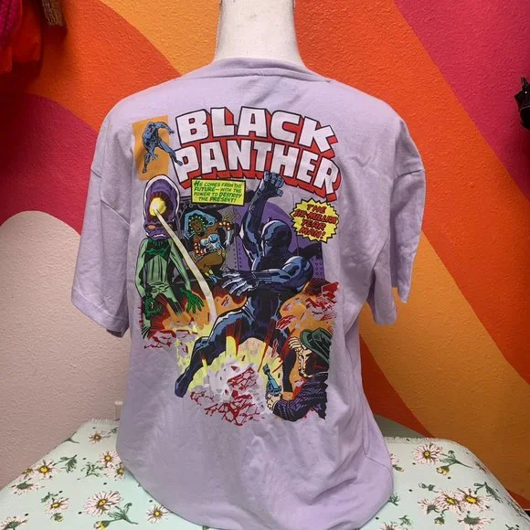 NWT Light Purple Marvel Black Panther Graphic T-Shirt-Marvel - Picture 3 of 3
